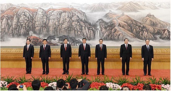 党的十八届一中全会选举习近平、李克强、张德江、俞正声、刘云山