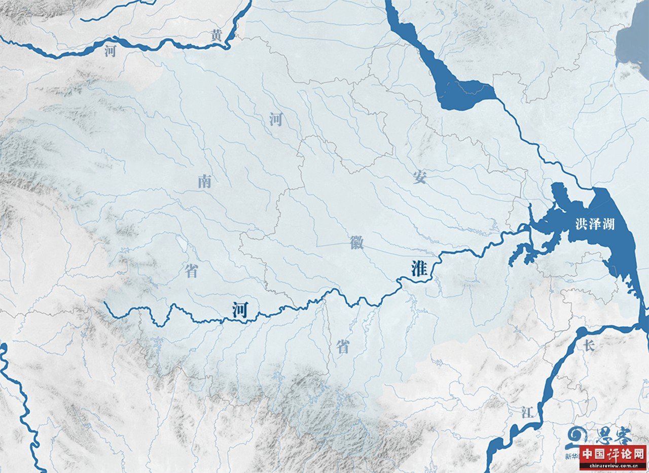 淮河流域水系示意图